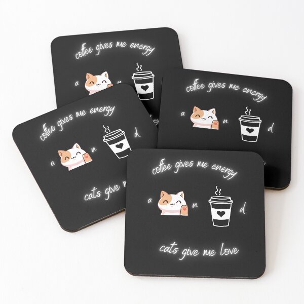 Artikelvorschau, coffee gives me energy and cats give me love entworfen und verkauft von CuteCatsCoffee.