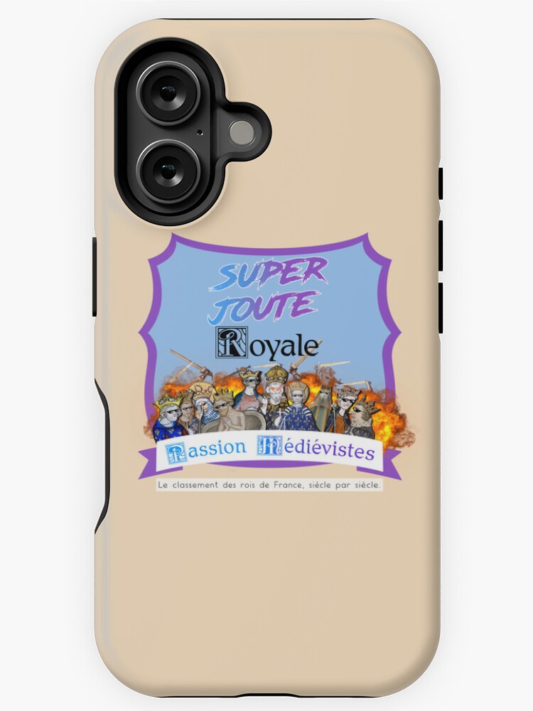 Aperçu 1 sur 4. Coque iPhone avec l'œuvre Super Joute Royale bleu créée et vendue par PMedievistes.