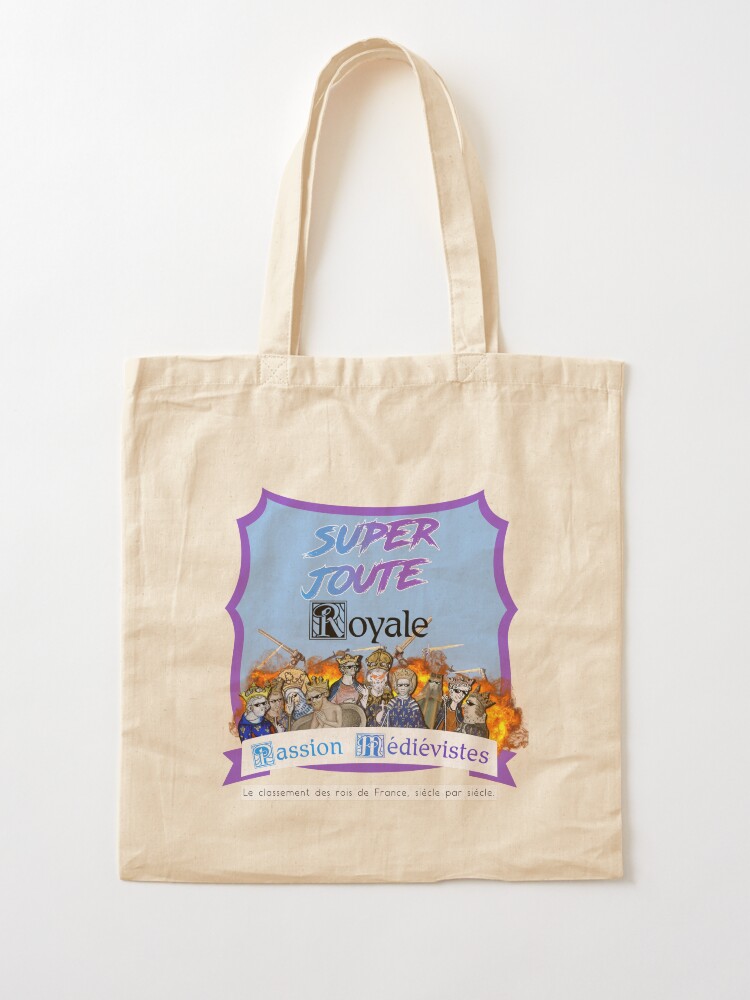 Aperçu 2 sur 5. Tote bag avec l'œuvre Super Joute Royale bleu créée et vendue par PMedievistes.