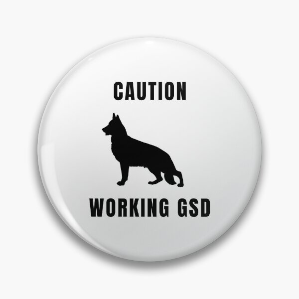 Item preview, Caution Working GSD German Shepherd Dog Black Text Silhouette  designed and sold by GSDDESIGNMERCH.