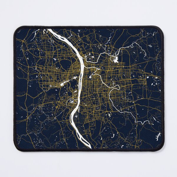 Item preview, Changsha City Map of Hunan, China - Gold Art Deco designed and sold by deMAP.