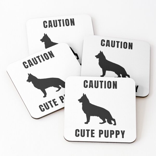 Item preview, Caution Cute Puppy German Shepherd Dog Black Text Silhouette  designed and sold by GSDDESIGNMERCH.