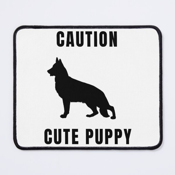 Item preview, Caution Cute Puppy German Shepherd Dog Black Text Silhouette designed and sold by GSDDESIGNMERCH.
