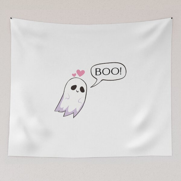 Item preview, Adorable ghost with hearts saying boo for halloween big designed and sold by noneko04.