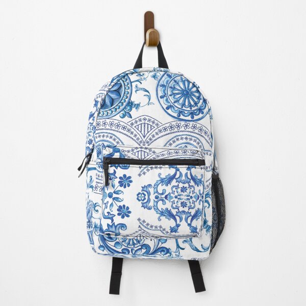Item preview, blue pattern, leaves, ivy, floral, vintage, boho, ethnic, tile designed and sold by mintdiamond21.