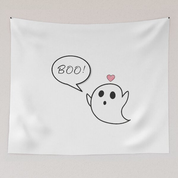 Item preview, Adorable ghost with heart saying boo for halloween big designed and sold by noneko04.