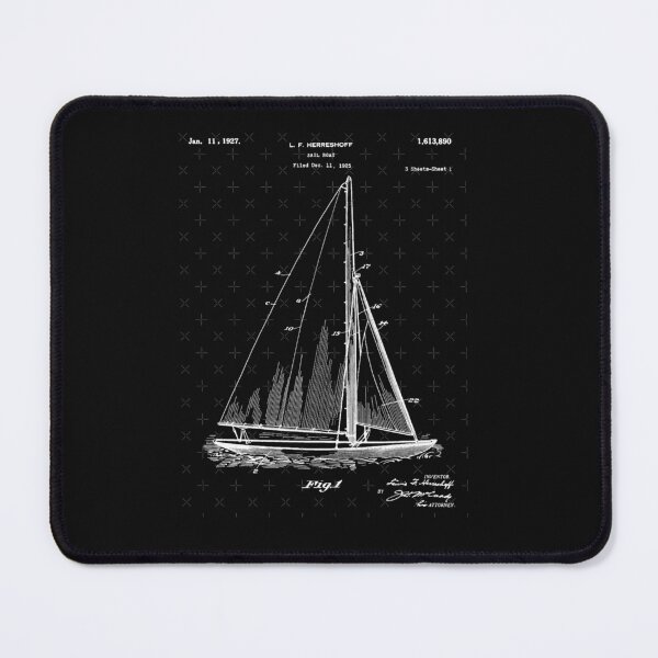 Item preview, Sailboat Patent - Yacht Art - Black Chalkboard   designed and sold by Bennieartwright.