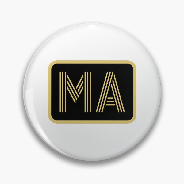 Aperçu de l'œuvre MA Initiales Lettres Géométriques Dorées créée et vendue par Jeallan Designs.