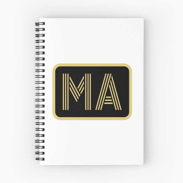 Aperçu de l'œuvre MA Initiales Lettres Géométriques Dorées créée et vendue par Jeallan Designs.