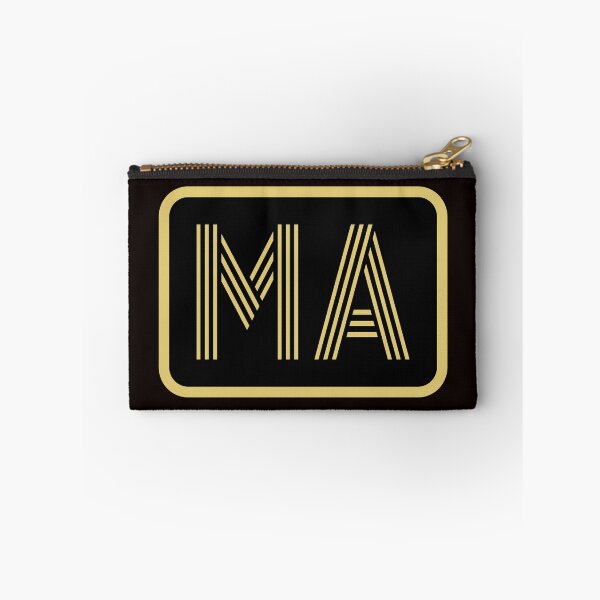 Aperçu de l'œuvre MA Initiales Lettres Géométriques Dorées créée et vendue par Jeallan Designs.