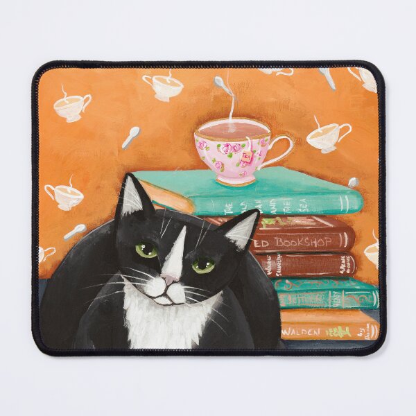 Item preview, Tea, Books, and Cats designed and sold by KilkennyCat Art.