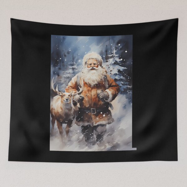 Item preview, Santa and His Deer - Christmas Eve Close-Up Design  	 designed and sold by fkefepfglc64.