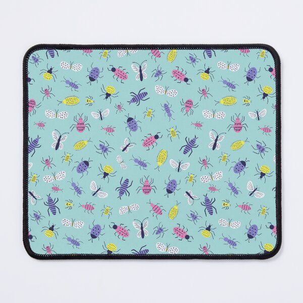 Item preview, Cute doodle bugs, beetles, moths, gnats and more - aqua - shw1029 b designed and sold by Shiny Happy World.