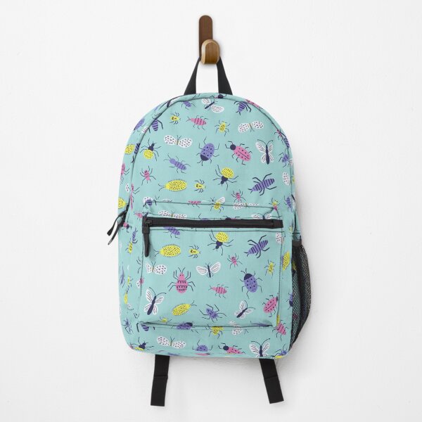 Item preview, Cute doodle bugs, beetles, moths, gnats and more - aqua - shw1029 b designed and sold by Shiny Happy World.