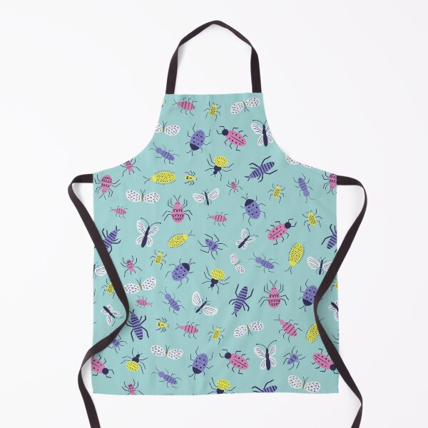 Item preview, Cute doodle bugs, beetles, moths, gnats and more - aqua - shw1029 b designed and sold by Shiny Happy World.