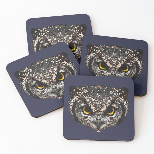 Item preview, Owl head canvas optics, griffin birds, owls for men, everyday design birds designed and sold by Kirei-Lily.