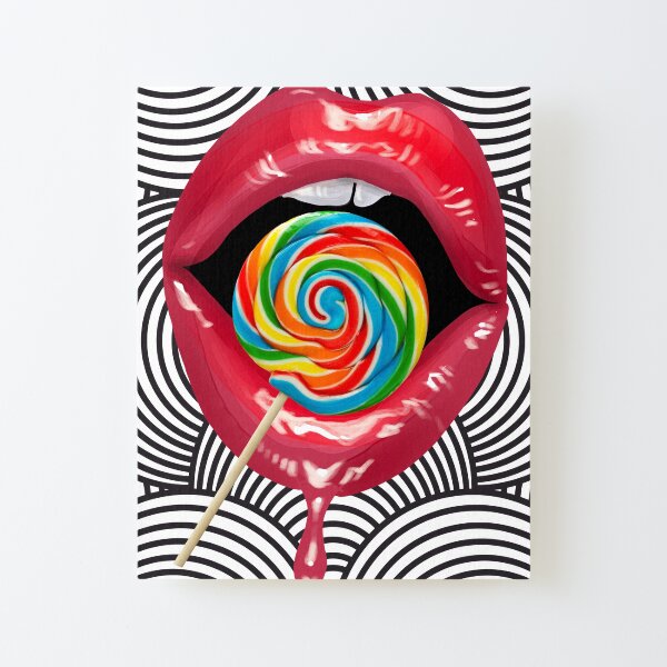 Psychedelic lips Canvas Mounted Print