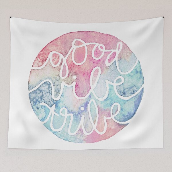 Artikelvorschau, Good Vibe Tribe Watercolor Circle Typography entworfen und verkauft von lizzie-burgundy.