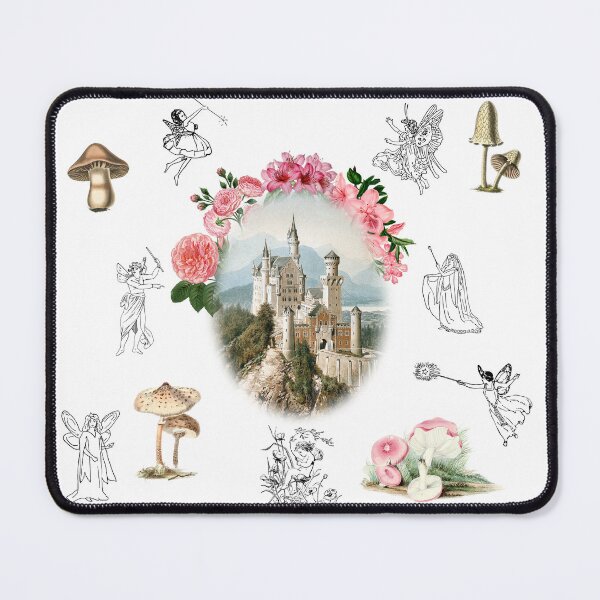 Item preview, Fairies Pink Floral & Mushroom Fairy Pattern designed and sold by idovedesign.