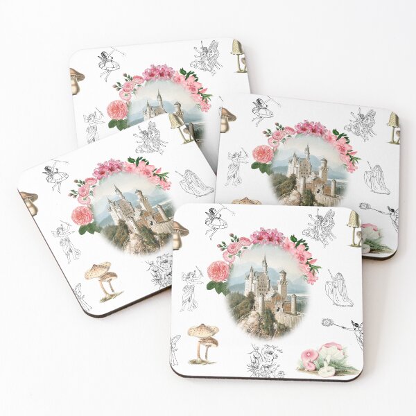 Item preview, Fairies Pink Floral & Mushroom Fairy Pattern designed and sold by idovedesign.