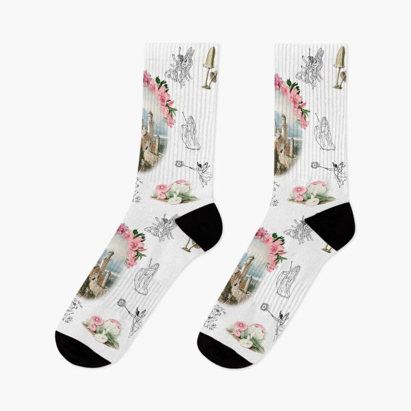 Item preview, Fairies Pink Floral & Mushroom Fairy Pattern designed and sold by idovedesign.
