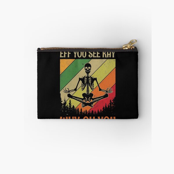 Item preview, Vintage Retro Yoga Skeleton Eff You See Kay Skull Why Oh U Funny T-Shirt designed and sold by nixonz.