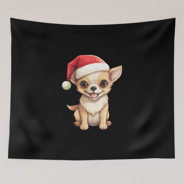 Item preview, Chihuahua in Santa Hat - Festive Christmas Dog  designed and sold by ElLocoMus.
