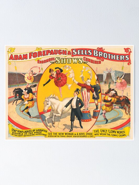 STK501832A-Vintage circus poster showing women performers