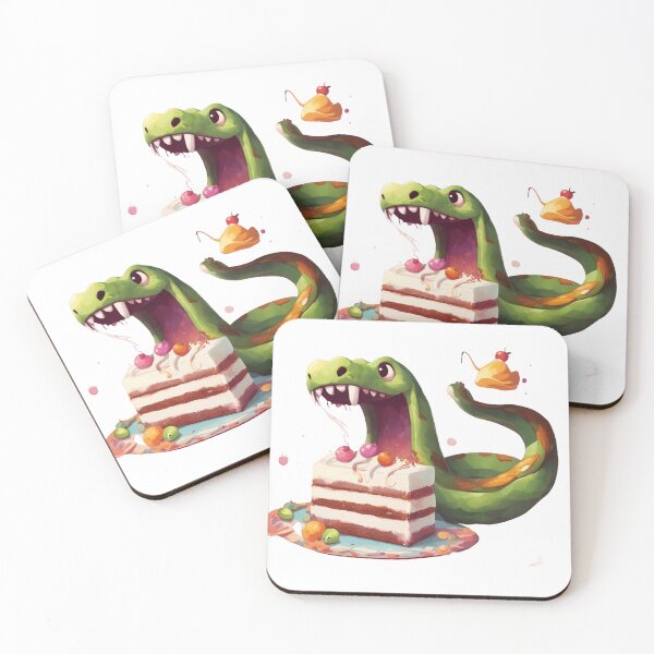 Artikelvorschau, Funny Snake eating a cake entworfen und verkauft von NicePets.