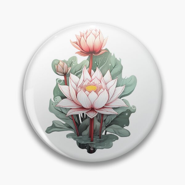Item preview, Blooming pink lotus buds designed and sold by Vansky-Art.
