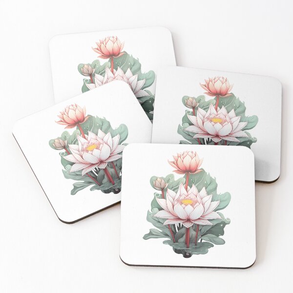 Item preview, Blooming pink lotus buds designed and sold by Vansky-Art.