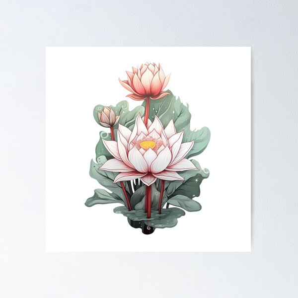 Clearance-Diamond Art - Lotus Flower in <Pond & Roses in White