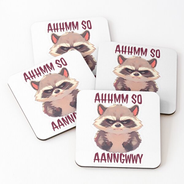 Item preview, Ahhmm So Aanngwwy Raccoon is Angry | Sticker Design by ZeesDesign designed and sold by ZEESDESIGN.