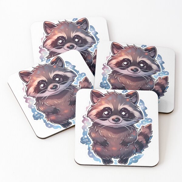 Item preview, Cute Raccoon that's happy to see you Sticker and T-shirt design by Zeesdesign designed and sold by ZEESDESIGN.