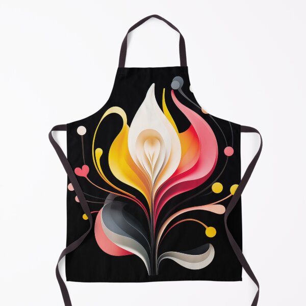 Artikelvorschau, Moderne florale Fusion – elegante abstrakte Kunst in Schwarz und leuchtendem Gelb entworfen und verkauft von PaintbrushPlace.