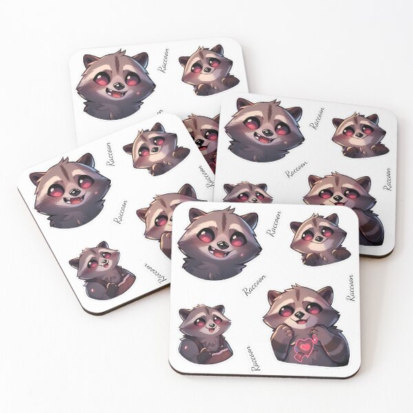 Item preview, Enthralled Raccoon Sticker Pack Sticker and T-shirt design by Zeesdesign designed and sold by ZEESDESIGN.