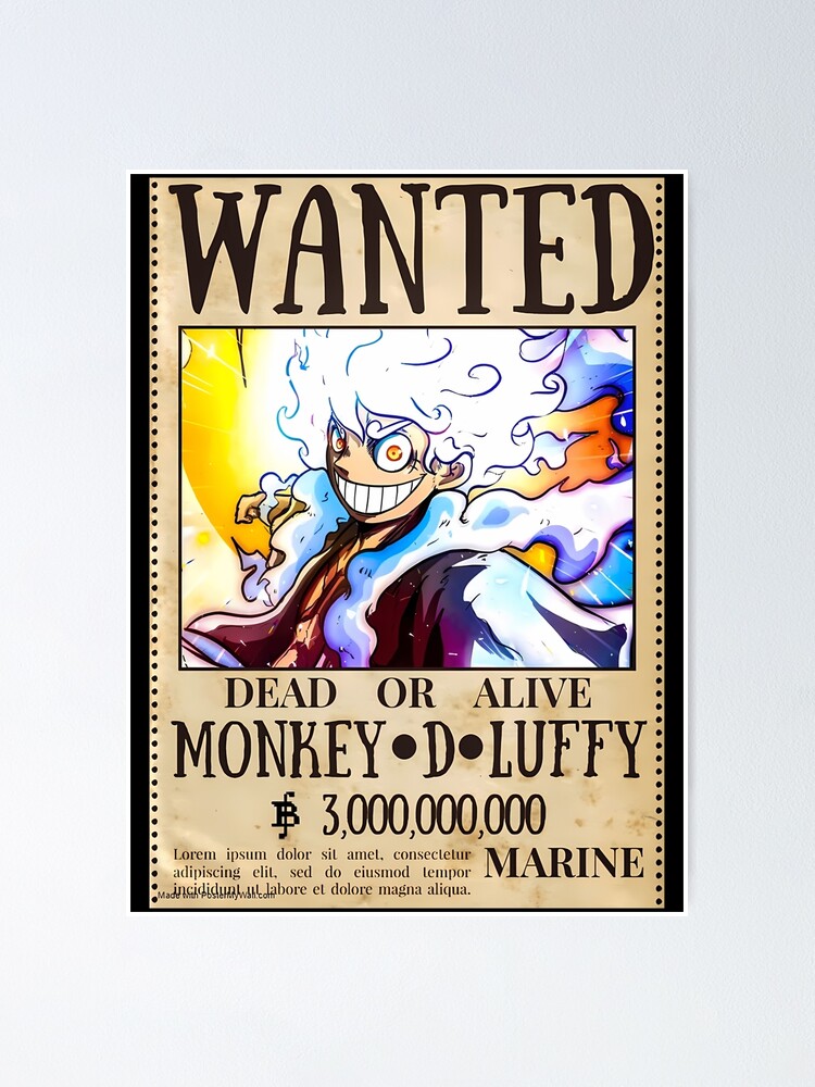 Anime One Piece Monkey D Luffy Gear 5 One Piece Poster