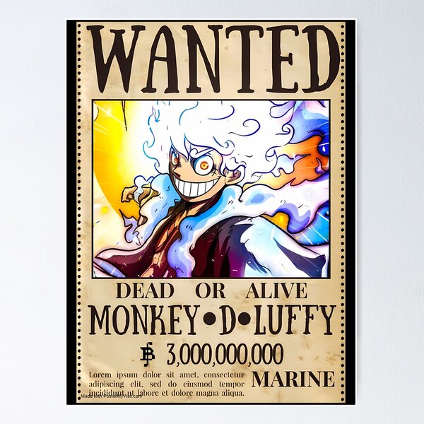 Monkey D Luffy Gear 5 Golden Bounty Poster - One Piece – Weebshop