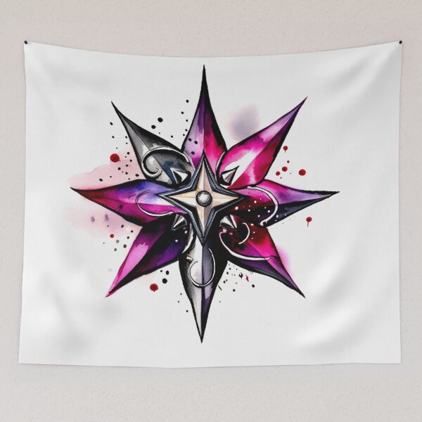 Item preview, Star Design Fuchsia, purple, gray, silver, black 3 designed and sold by Highlandkings.