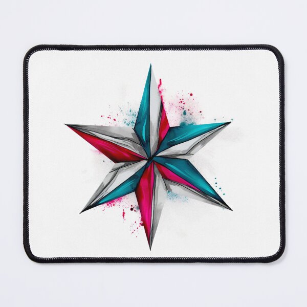 Item preview, Star Design Fuchsia, teal, gray, silver, white designed and sold by Highlandkings.