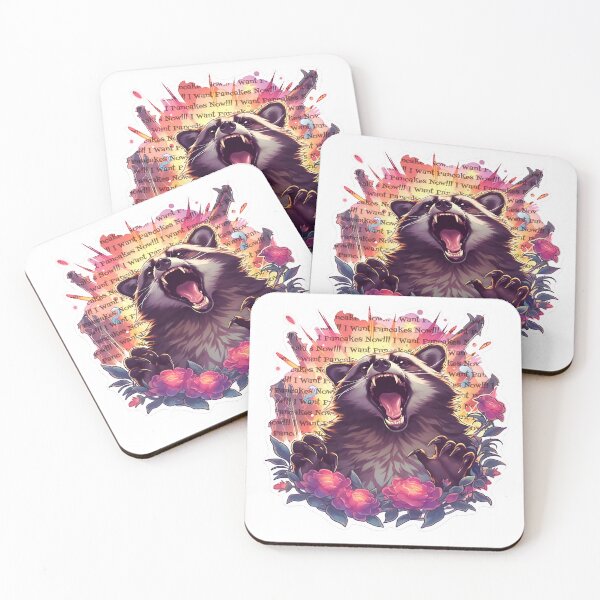 Item preview, I Want Pancakes Now Raccoon Sticker and T-shirt design by Zeesdesign designed and sold by ZEESDESIGN.