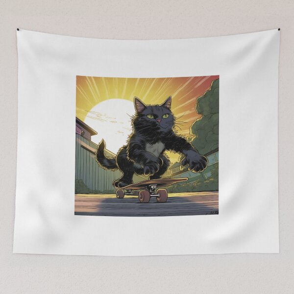 Item preview, Cat Skateboarding 01 designed and sold by MySportsArt.