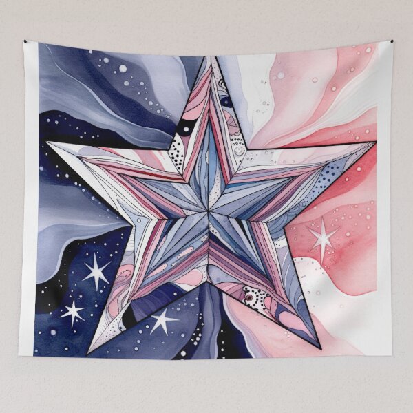 Item preview, Star Design Lavender, blush, navy, gray, silver designed and sold by Highlandkings.