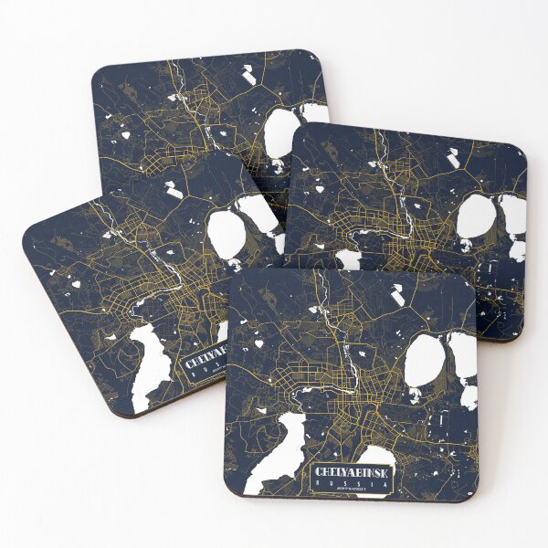 Item preview, Chelyabinsk City Map of Russia - Gold Art Deco designed and sold by deMAP.