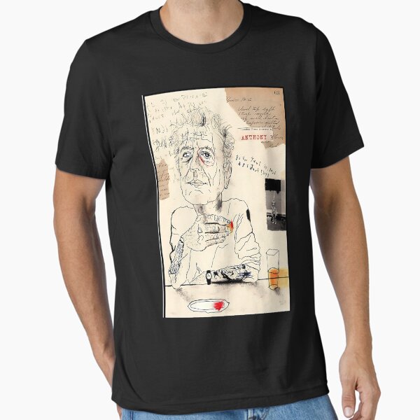 Aperçu de l'œuvre Anthony Bourdain en train de boire créée et vendue par BoutiqueAvery.