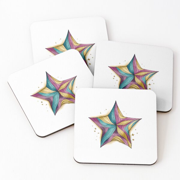 Item preview, Star Design Lavender, teal, pink, gray, gold designed and sold by Highlandkings.