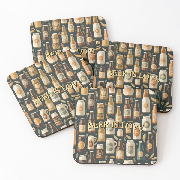 Item preview, Beer Pattern - Text: "BEER IS LOVE" - Beer Mug designed and sold by Shiny Studio .