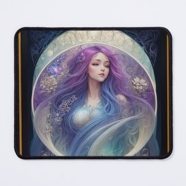 Item preview, Art Nouveau Allegory Of Spring Maiden Captivating AI Concept Art by Xzendor7 designed and sold by Xzendor7 Digital Art Creations.