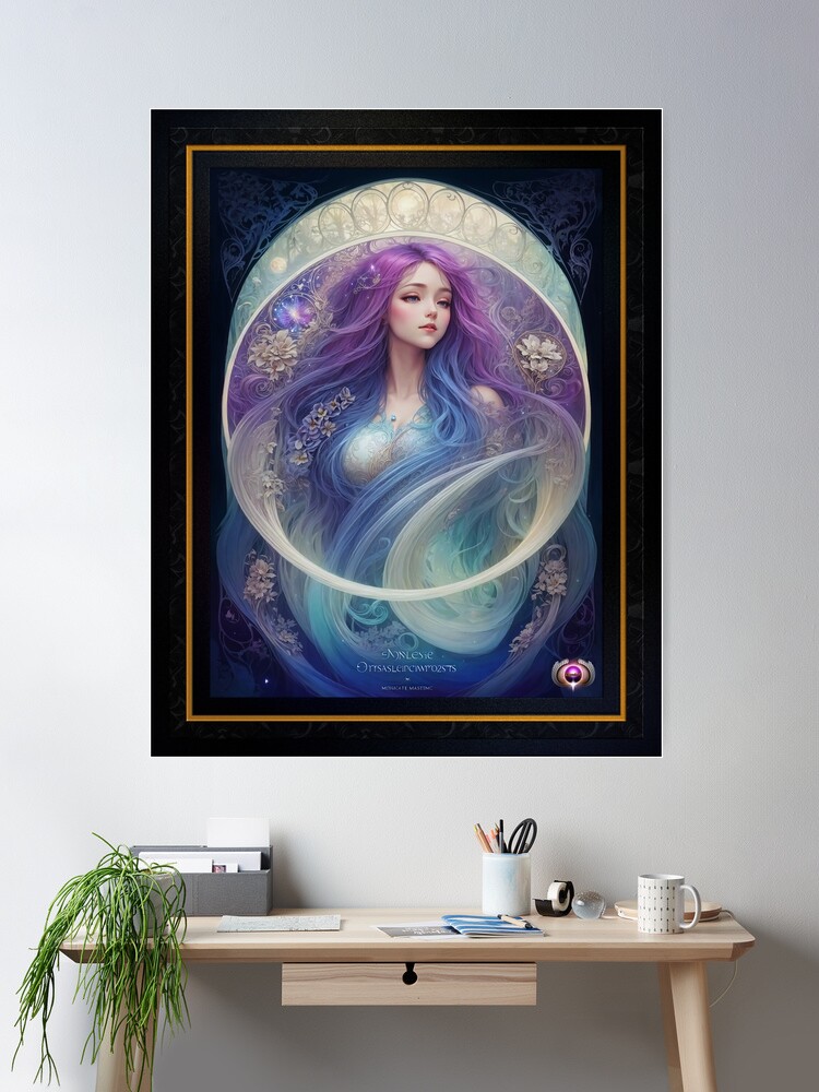 Art Nouveau Allegory Of Spring Maiden Captivating AI Concept Art by Xzendor7 Wall Decor Poster