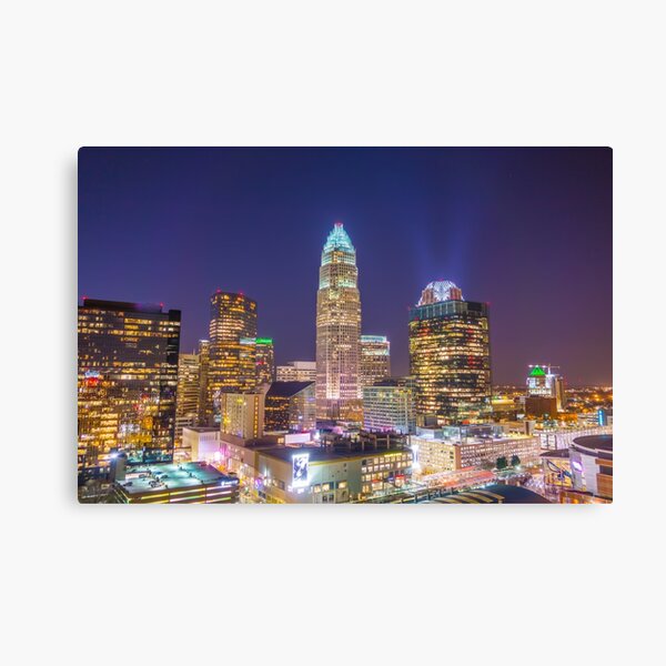 charlotte skyline aerial Canvas Print